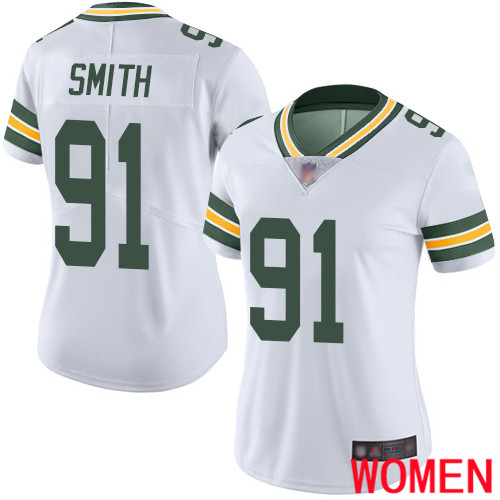 Green Bay Packers Limited White Women #91 Smith Preston Road Jersey Nike NFL Vapor Untouchable->youth nfl jersey->Youth Jersey